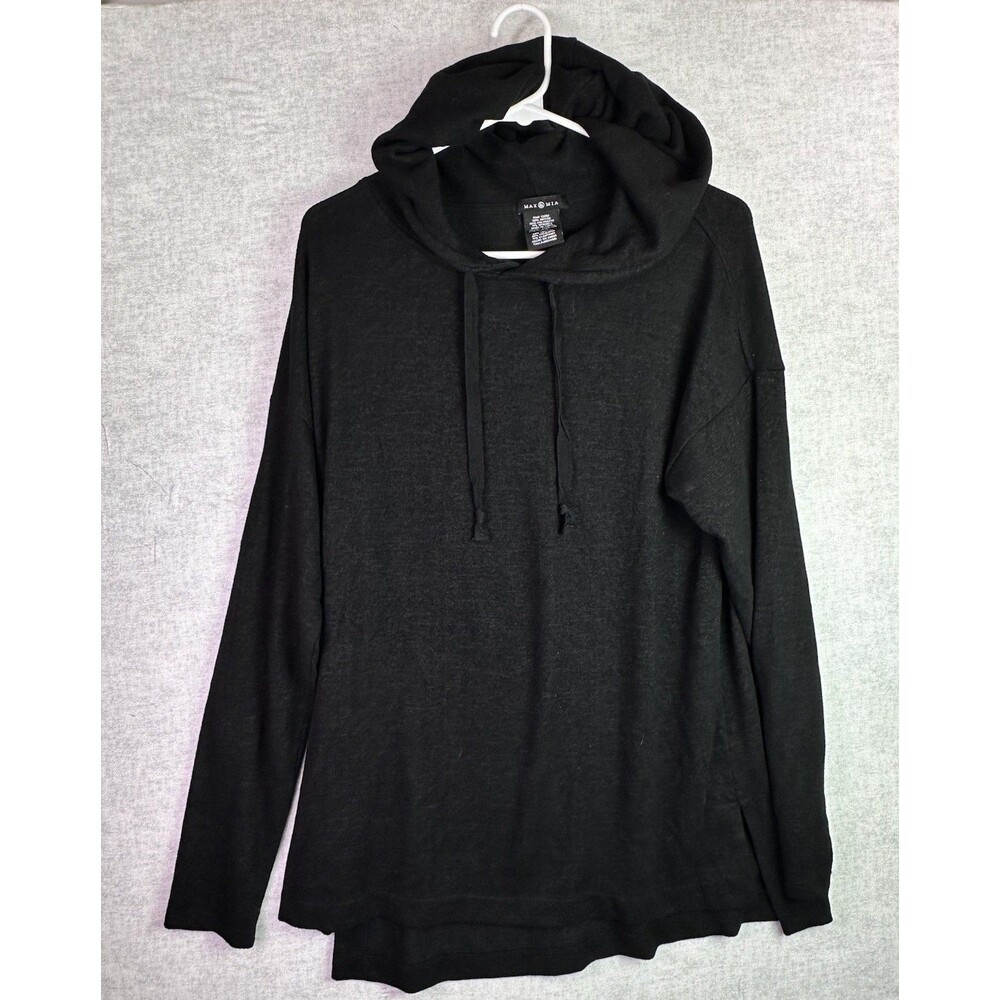 Max & Mia Size M Long Sleeve Hooded Oversized Sweater Black Women’s Grunge